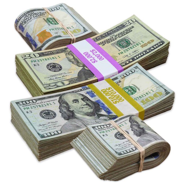 $32,000 ✔️RealAged™ Full Print New Series Stacks & Bands Pack - Prop Money Inc.