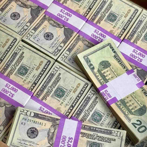 RealAged $2,000 prop money stack for film and video production