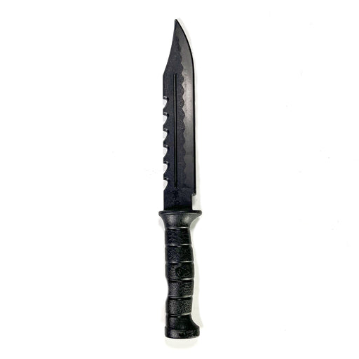 Serrated Spine Combat Rambo Style Poly Training Knife with 8.25 Inch Clip Point Blade Prop - Prop Money Inc.