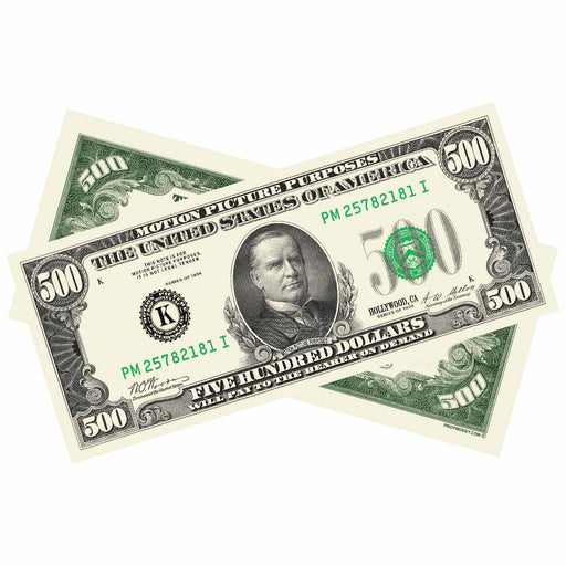 $500 vintage series prop money bills for film and photography