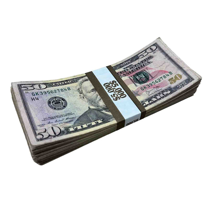 $50 Close-Up ✔️RealAged™ New Series Bills – Realistic Hero Prop Money