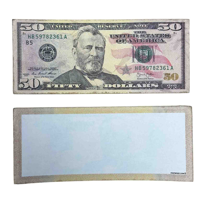 $50 Close-Up ✔️RealAged™ New Series Bills – Realistic Hero Prop Money