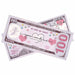 Stack of Valentine’s Day prop money bills for gifts parties and decorations