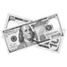 Gray prop money bills with monochrome full print design