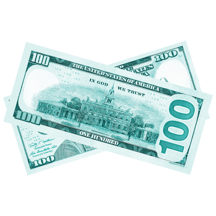 Turquoise novelty money bills for gender reveals photography and decorations